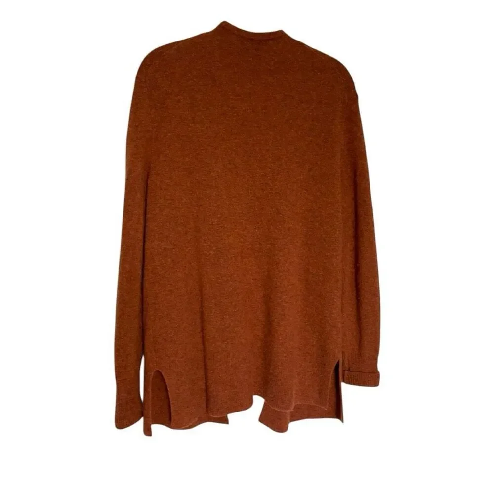 Madewell Open Front Cardigan Alpaca Wool blend Size Small Brown Long Sleeve